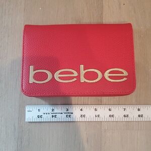 Bebe red clutch/crossbody bag